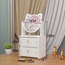 SS5077 TỦ ĐỂ ĐỒ TRANG ĐIỂM MINI, KỆ ĐỰNG MỸ PHẨM CÓ GƯƠNG TAI MÈO - SIZE NHỎ